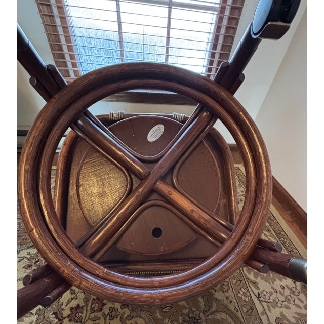 Classic Rattan, Inc. Grand Isle 6-Piece Dining Set With Glass Top, Swivel-Rocker Chairs With Casters For Sale - Image 9 of 12