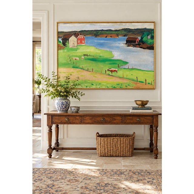 Farmhouse Vintage Countryside Art Print – Farm Landscape by Marquet, 54" X 36" For Sale - Image 3 of 7