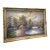 Romantic French-Style Lakeside Landscape – Country Cottage, Scenic Path & Gilded Gold Leaf Frame For Sale