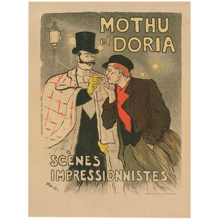 1896 Original French Art Nouveau Poster, Maitres De l'Affiche (Plate 46) - Mothu Et Doria Pl46 - Steinlen For Sale