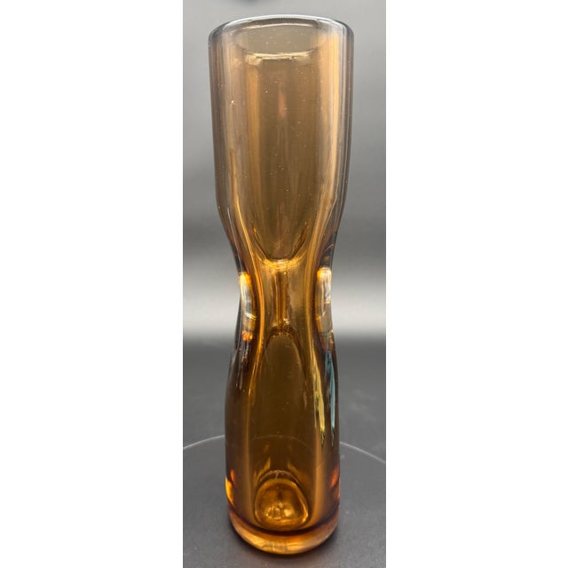 Glass Vintage Venini Forati Vase by Fulvio Bianconi, Amber Murano Glass, Italian Mid Century Modern Art Glass, Circa 1951 For Sale - Image 7 of 18