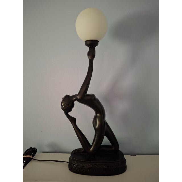 1970s Art Deco Style Nude Lady Table Lamps - Set of 3 For Sale - Image 9 of 18
