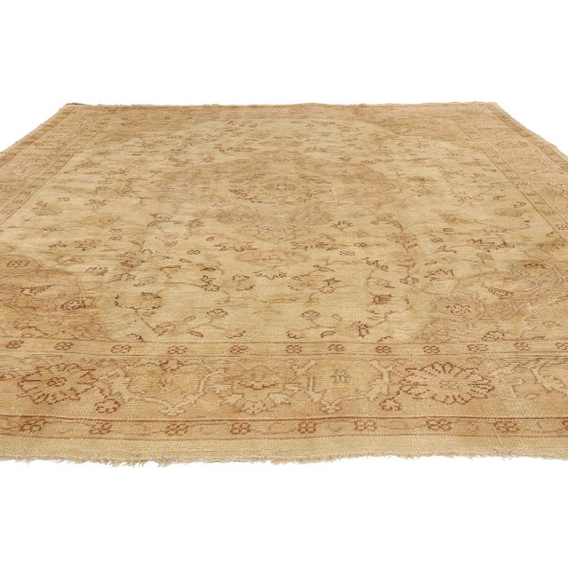 Traditional Antique Turkish Oushak Rug with Modern Style - 10'04 x 13'10 For Sale - Image 3 of 10