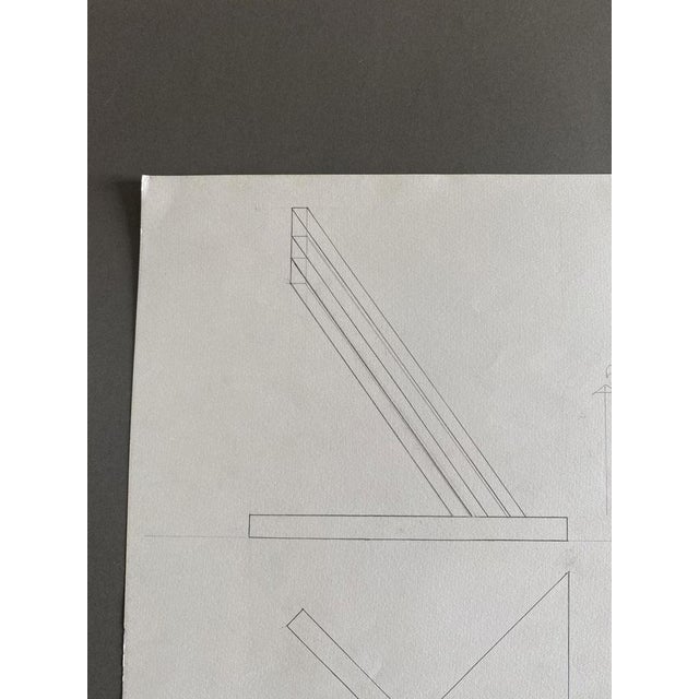 Modern Edival Ramosa, Multicolor Floor Lamp Project, 1973, Pencil Drawing on Paper For Sale - Image 3 of 10