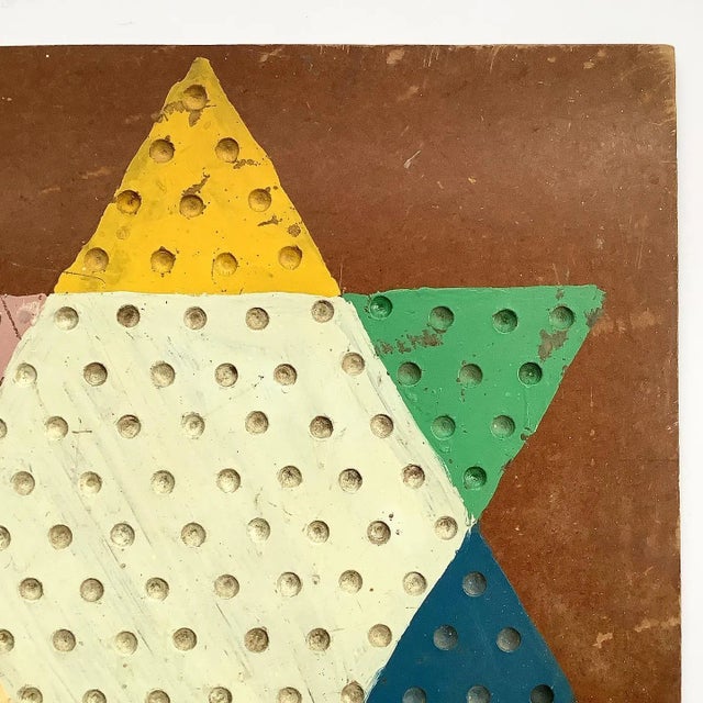 American Vintage Chinese Checkers Game Board For Sale - Image 3 of 6