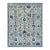 Oushak Handmade Wool Rug With Blue and Ivory Floral Design For Sale