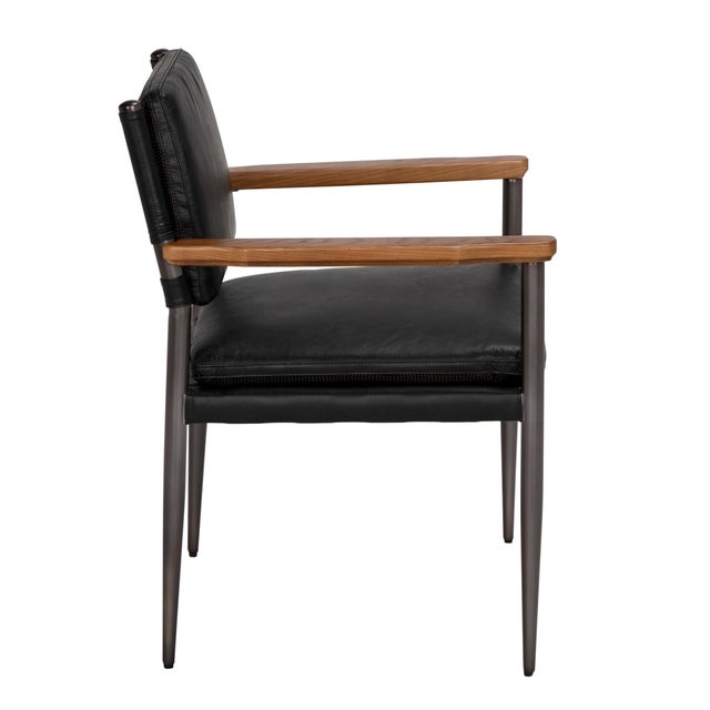 Mid-Century Modern NOIR Wooster Chair Dining Chair w Arms For Sale - Image 3 of 4