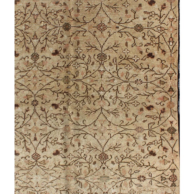 Turkish Vintage All-Over Floral Design Turkish Oushak Rug With Free-Flowing Pattern For Sale - Image 3 of 8