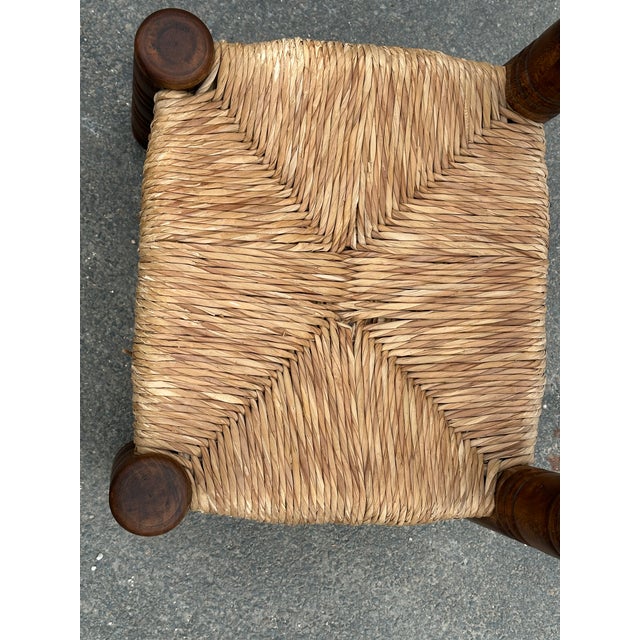 Wood Vintage Oak and Straw Coffee Chair, 1960s For Sale - Image 7 of 18