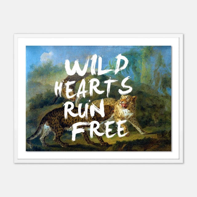 Lara Fowler Wild Hearts Run Free by Lara Fowler in White Framed Paper, Large Art Print For Sale - Image 4 of 4