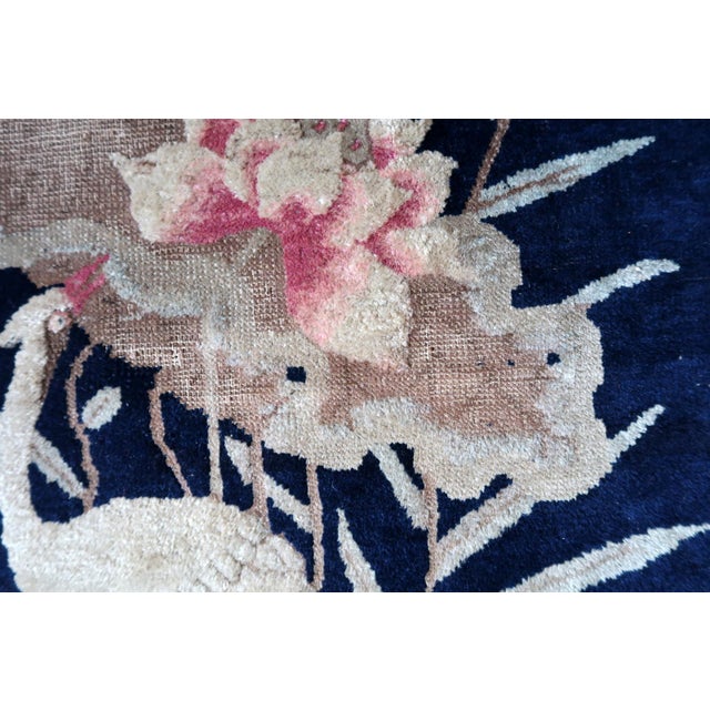 Late 19th Century 1890s, Antique Chinese Peking Rug With Crane Design 3 X 5 For Sale - Image 5 of 14