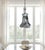 Antique Silver Tone Sculptural Med Goat Head & Abstract Art Glass Pendant Light For Sale - Image 16 of 18