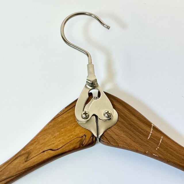 Mid-Century Boho Chic Folding Travel Wood Hanger With Lint Brushes. For Sale - Image 14 of 14