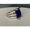 AGL Certified Natural 35.12 Carat Cushion-Cut Tanzanite Ring 4.5 Carat Diamonds For Sale - Image 16 of 18