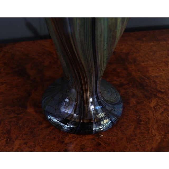 Large Vintage French Iridescent Art Glass Mushroom Lamp, 1960 For Sale - Image 12 of 18