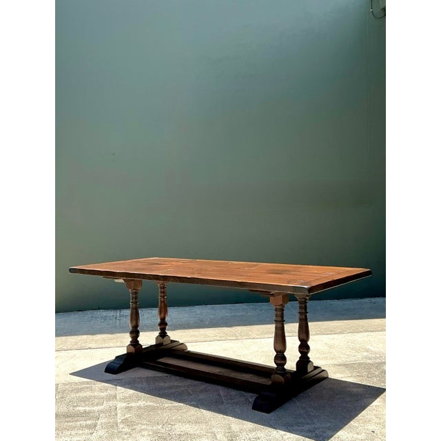 Vintage 19th Century French Double Pedestal Table For Sale In West Palm - Image 6 of 12