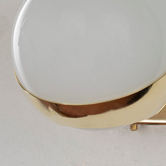 Space Age White Murano Glass Sphere and Brass Frame Wall Sconce, Italy, 1990s For Sale - Image 11 of 12
