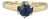 0.50ct Blue Sapphire Solitaire Ring 18k Yellow Gold Platinum Sz 5 Cathedral Band For Sale