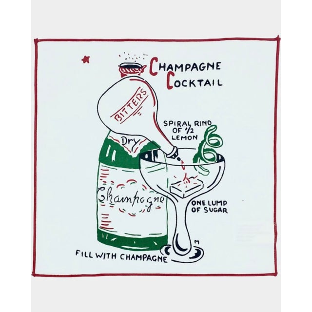 Contemporary Vintage Set 4 Restoration Hardware Estelle & Alvin's Cocktail Napkins For Sale - Image 3 of 11