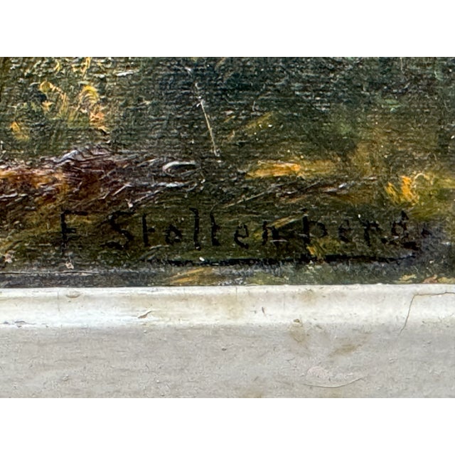 F. Stoltenberg Wooded Landscape With Trail to Cottage For Sale - Image 4 of 6