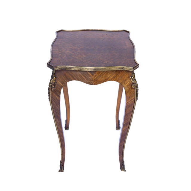 Set Three Louis XV-Style Kingwood and Parquetry Nesting Tables, French, C. 1880 For Sale - Image 9 of 13