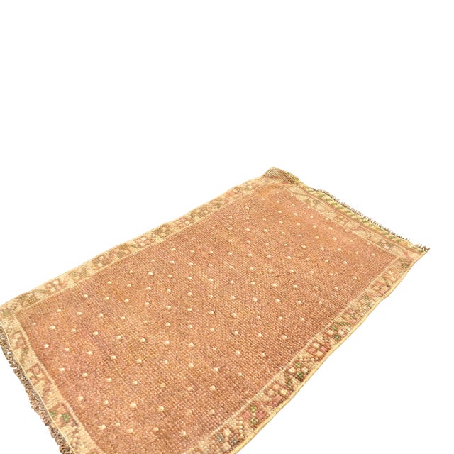 1960s Vintage Polka Dot Pattern Brown Rug For Sale