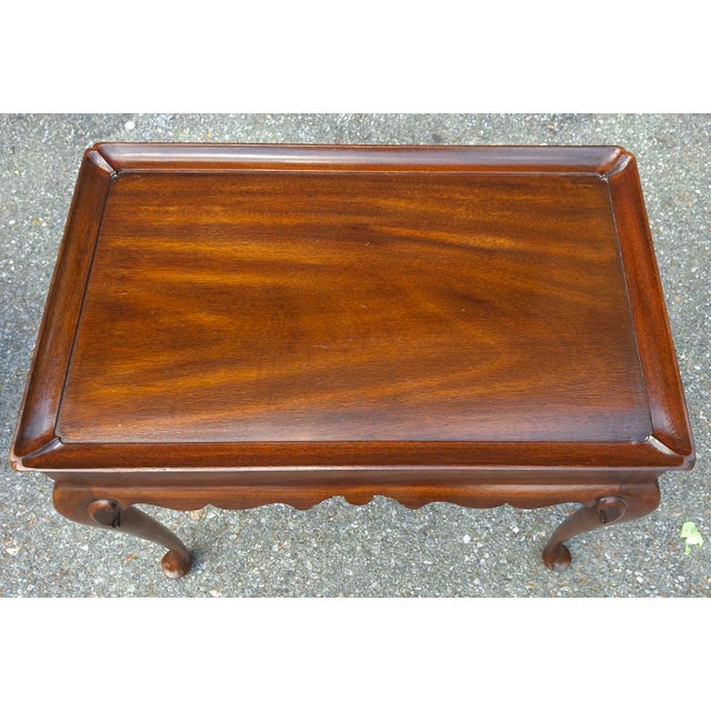 Vintage Virginia Galleries by Henkel Harris Queen Anne Style Mahogany Silver Table For Sale - Image 10 of 12