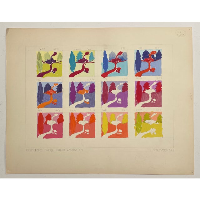 Illustration 1960s Landscape Color Valuation Chart by Stewart For Sale - Image 3 of 3
