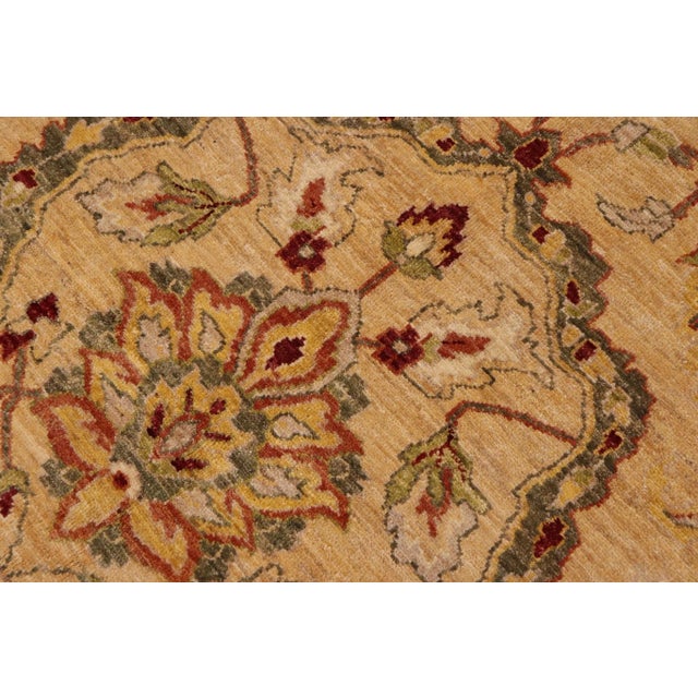 1990s Oriental Ziegler Gold Green Hand-Knotted Wool Rug- 8'8'' X 11'2'' For Sale - Image 4 of 8