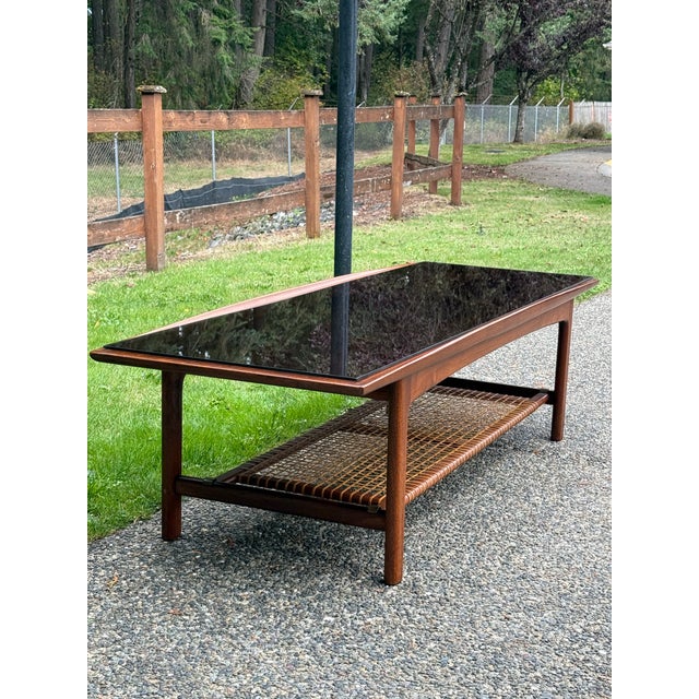 Scandinavian Mid Century Modern Teak & Rattan Coffee Table by Dux For Sale - Image 10 of 10