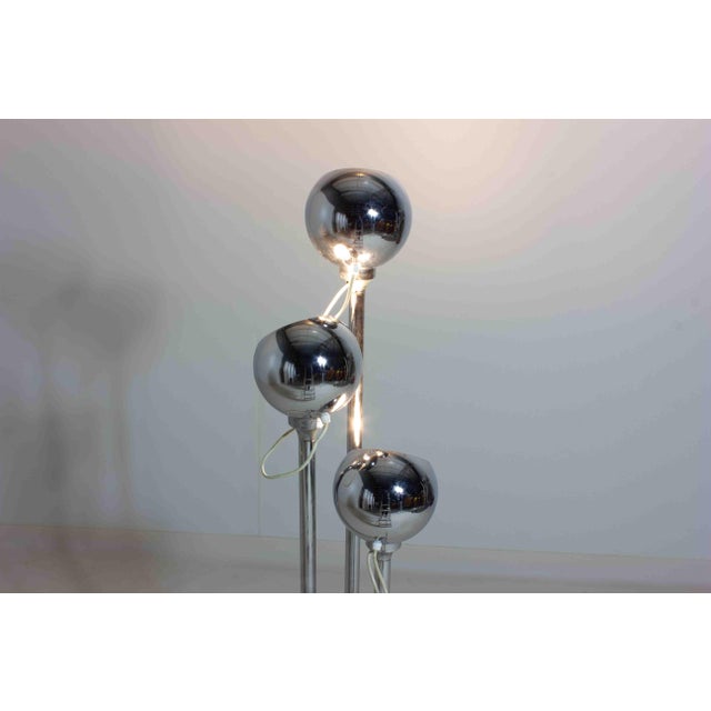 Chrome Floor Lamp with Adjustable Metal Ball-Shaped Lights, Italy, 1970s For Sale - Image 9 of 11