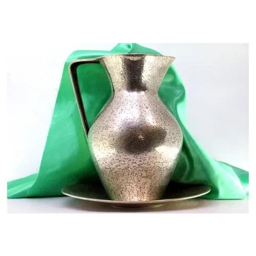 Silver Water Jug and Plate with Engravings For Sale - Image 6 of 9