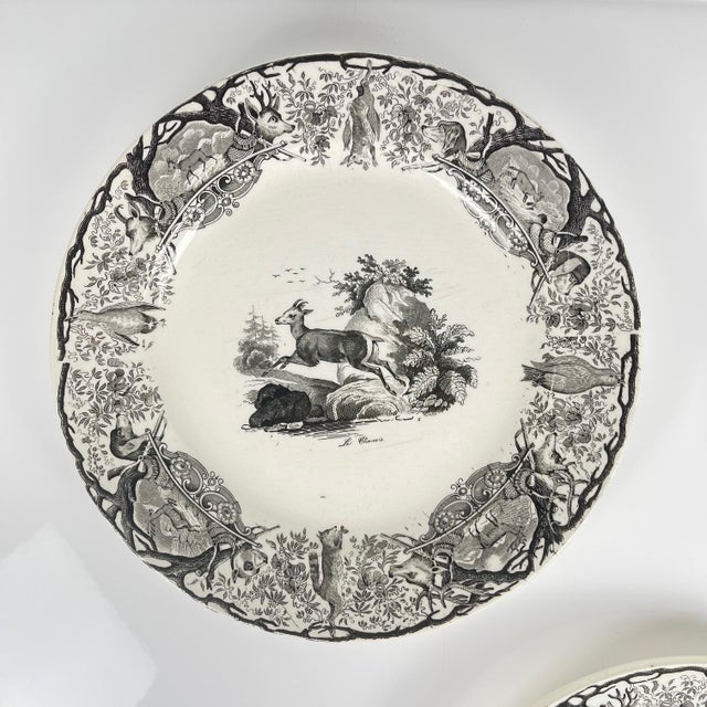 Antique U&C Plates from Sarreguemines, 1850, Set of 3 For Sale - Image 9 of 15