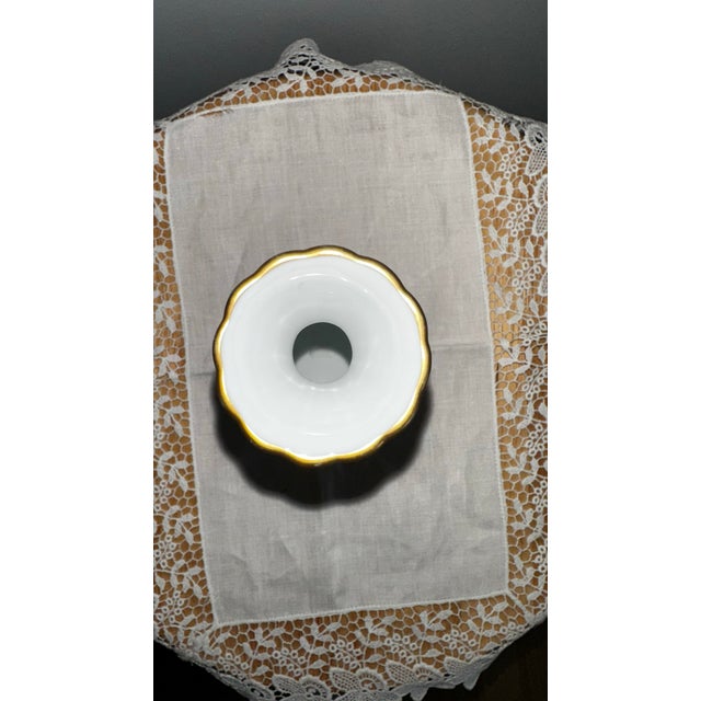 Vintage Christian Dior Art De La Table Vase | White Porcelain Bud Vase With Gold Trim | Dior Home Decor | Made in Japan For Sale - Image 9 of 10