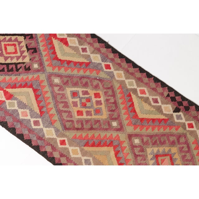 Turkish 1950s Bold Geometric Medallion Kilim Runner For Sale - Image 3 of 10
