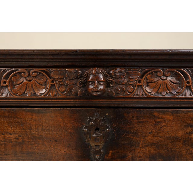 Italian Renaissance Cabinet in Walnut with Carvings, 16th Century For Sale - Image 3 of 18