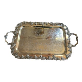 Traditional Silver Serving Tray For Sale