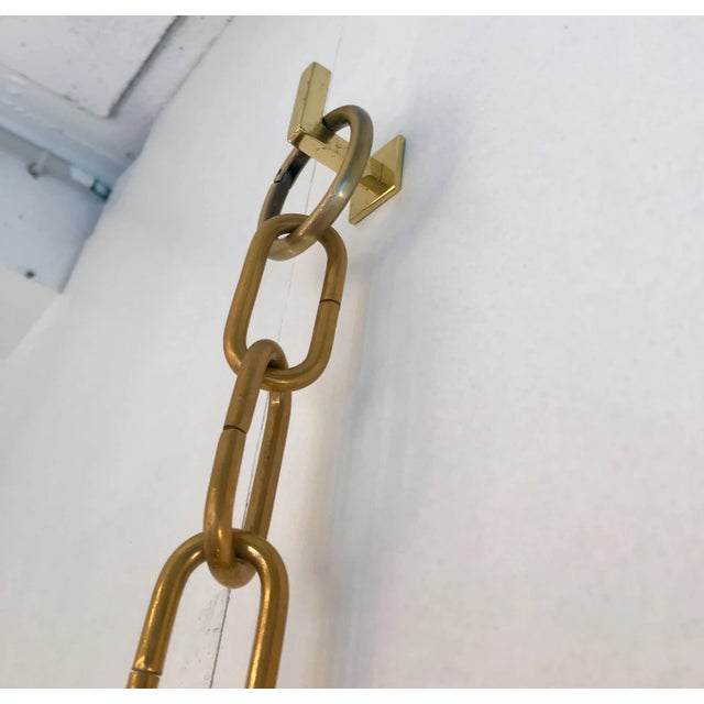 Mid-Century Modern Contemporary Chain Brass Mirror, Italy For Sale - Image 3 of 8