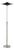 Rancho Mirage Fleur Torchiere Lamp - Matte Black/Silver Shade, Satin Nickel Body, Dimmable For Sale