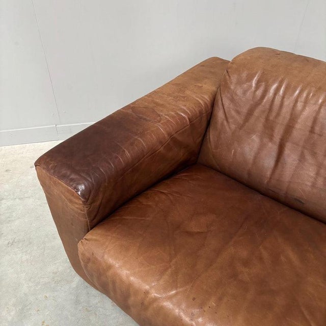 Vintage Brown Leather Lounge Chairs, 1970s, Set of 2 For Sale - Image 13 of 18