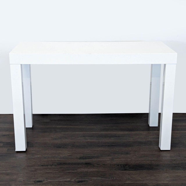 West Elm White Minimalist Desk With Two Drawers For Sale In San Francisco - Image 6 of 10