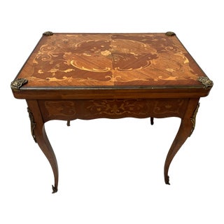 Louis XV Style Games Table with Marquetry Decoration, 20th Century For Sale