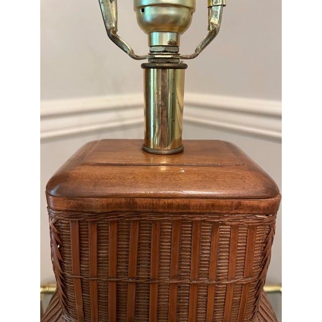 Wood Early 20th Century Bamboo Ikebana Table Lamp For Sale - Image 7 of 10