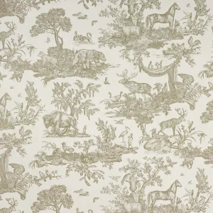 SAMPLE - Schumacher Western Toile Wallpaper In Stone