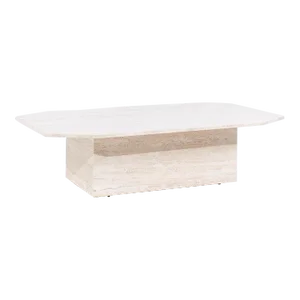 Mid Century Octagonal Travertine Coffee Table