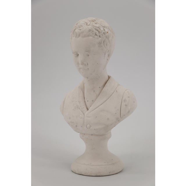 1950s Small Bust of Young Boy, Plaster, French For Sale - Image 6 of 12