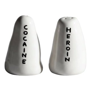 David Shrigley Heroin and Cocaine Salt and Pepper Shakers For Sale