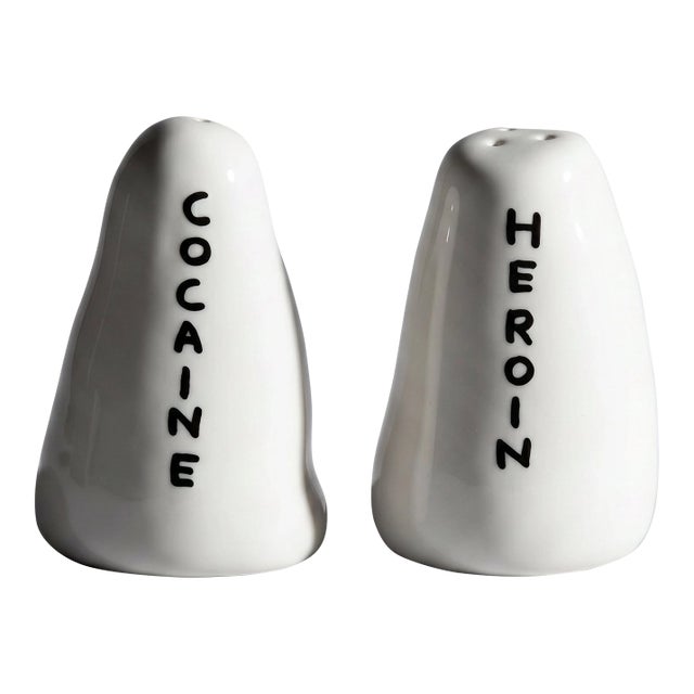 David Shrigley Heroin and Cocaine Salt and Pepper Shakers For Sale