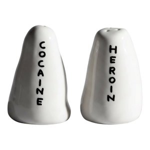 David Shrigley Heroin and Cocaine Salt and Pepper Shakers
