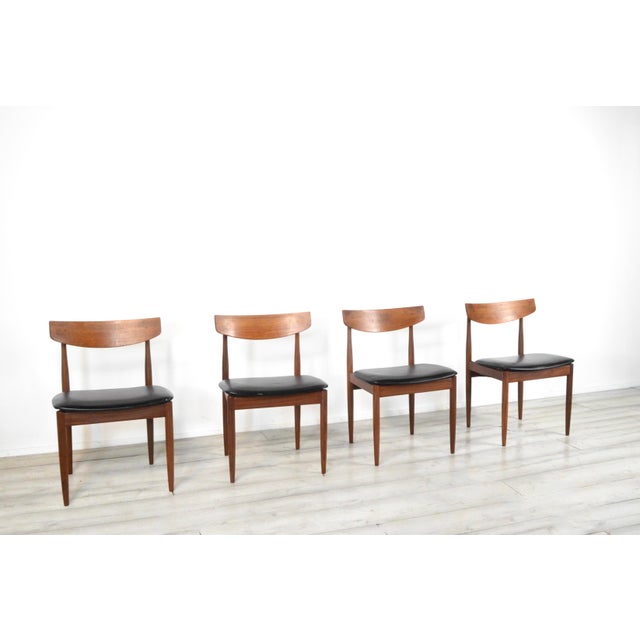 Teak and Aniline Leather Dining Chairs by Ib Kofod-Larsen for G-Plan, 1960s, Set of 4 For Sale - Image 9 of 11